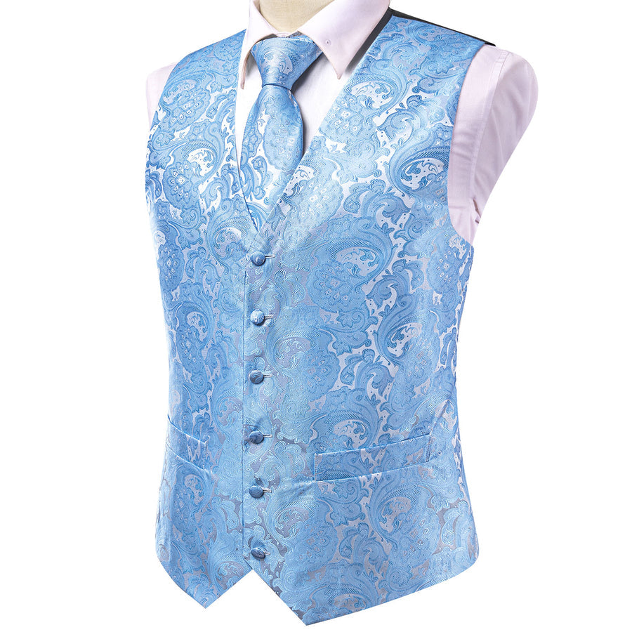 Azure Paisley Vest Set - GentCrest - View 5