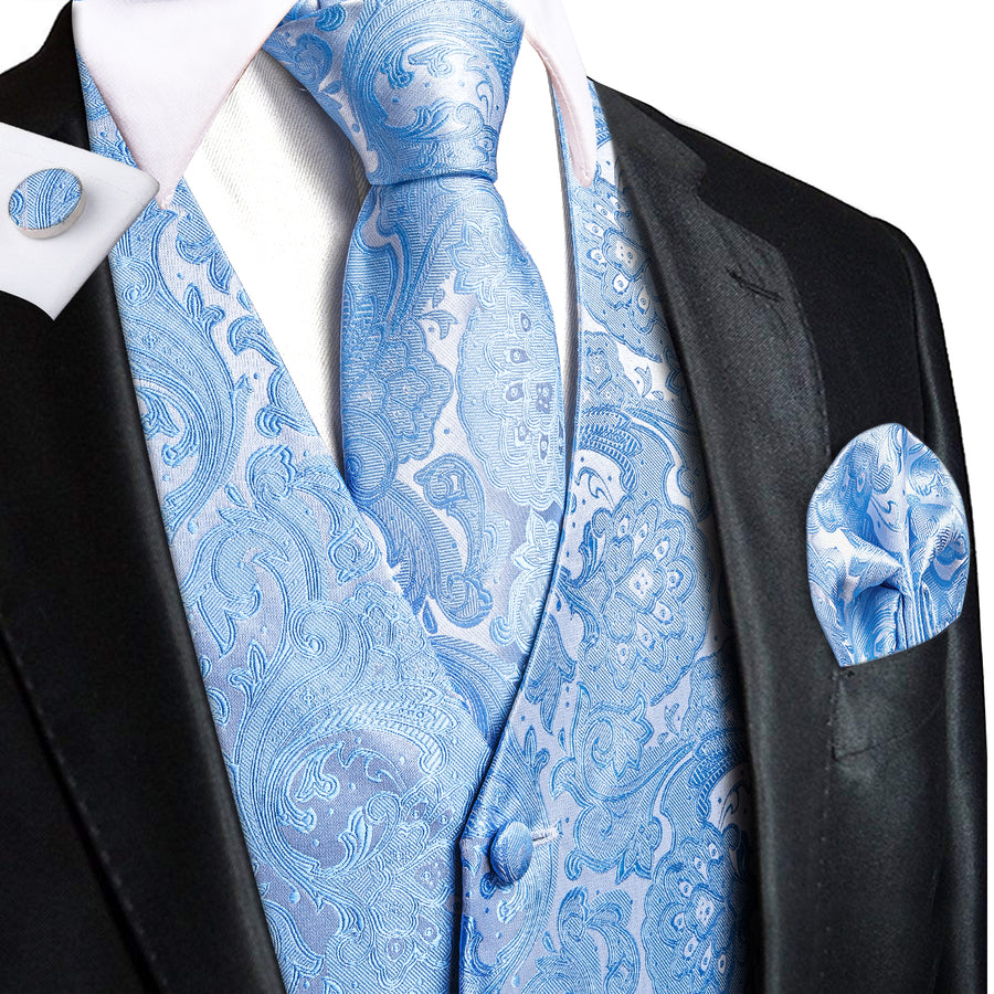 Azure Paisley Vest Set - GentCrest
