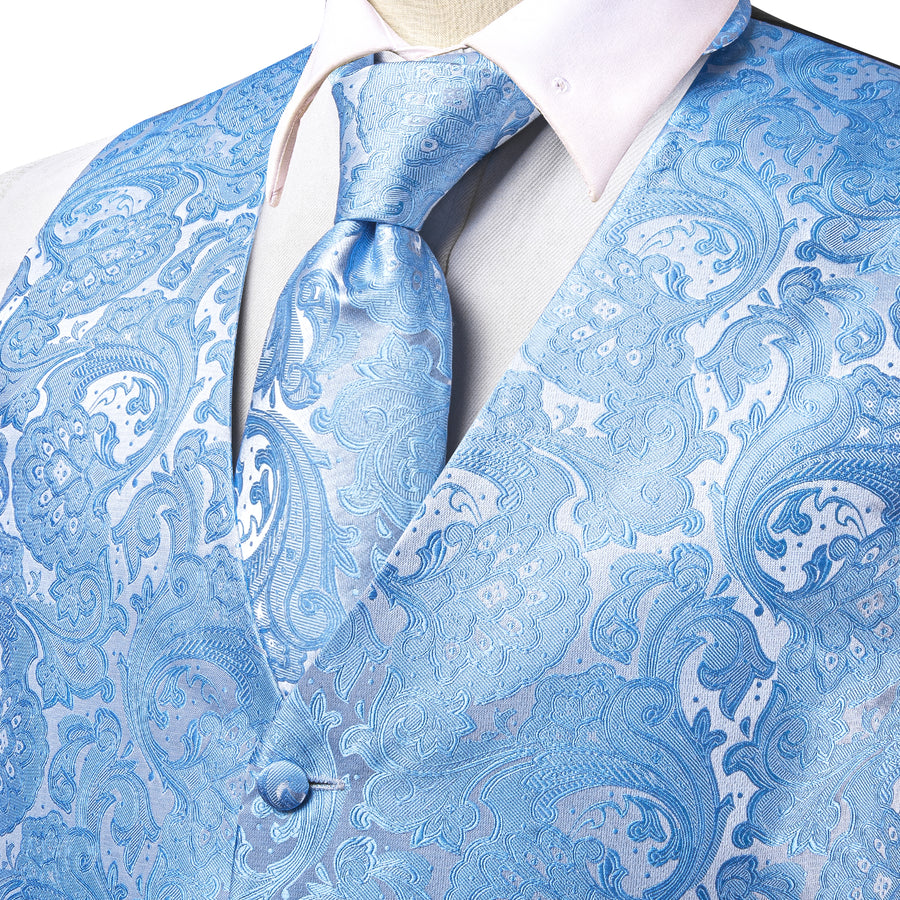 Azure Paisley Vest Set - GentCrest - View 2