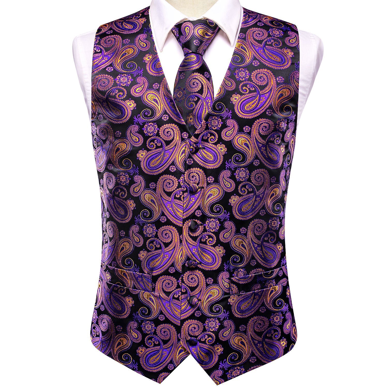 GentCrest Black Paisley Vest Set - Image 4