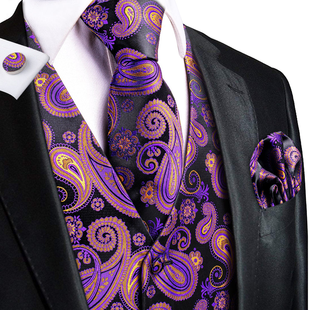 GentCrest Black Paisley Vest Set - Image 1