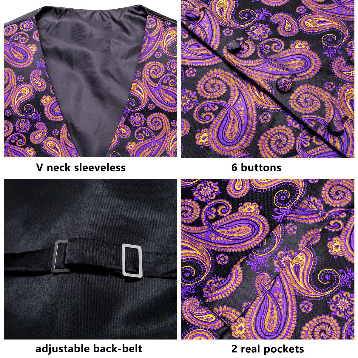 GentCrest Black Paisley Vest Set - Image 5