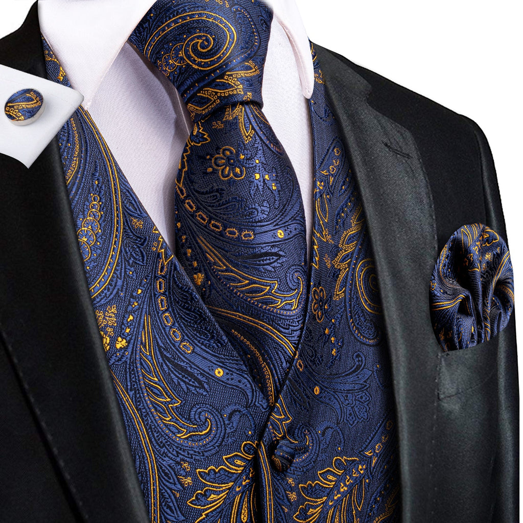 GentCrest Blue Paisley Vest Set - Image 1