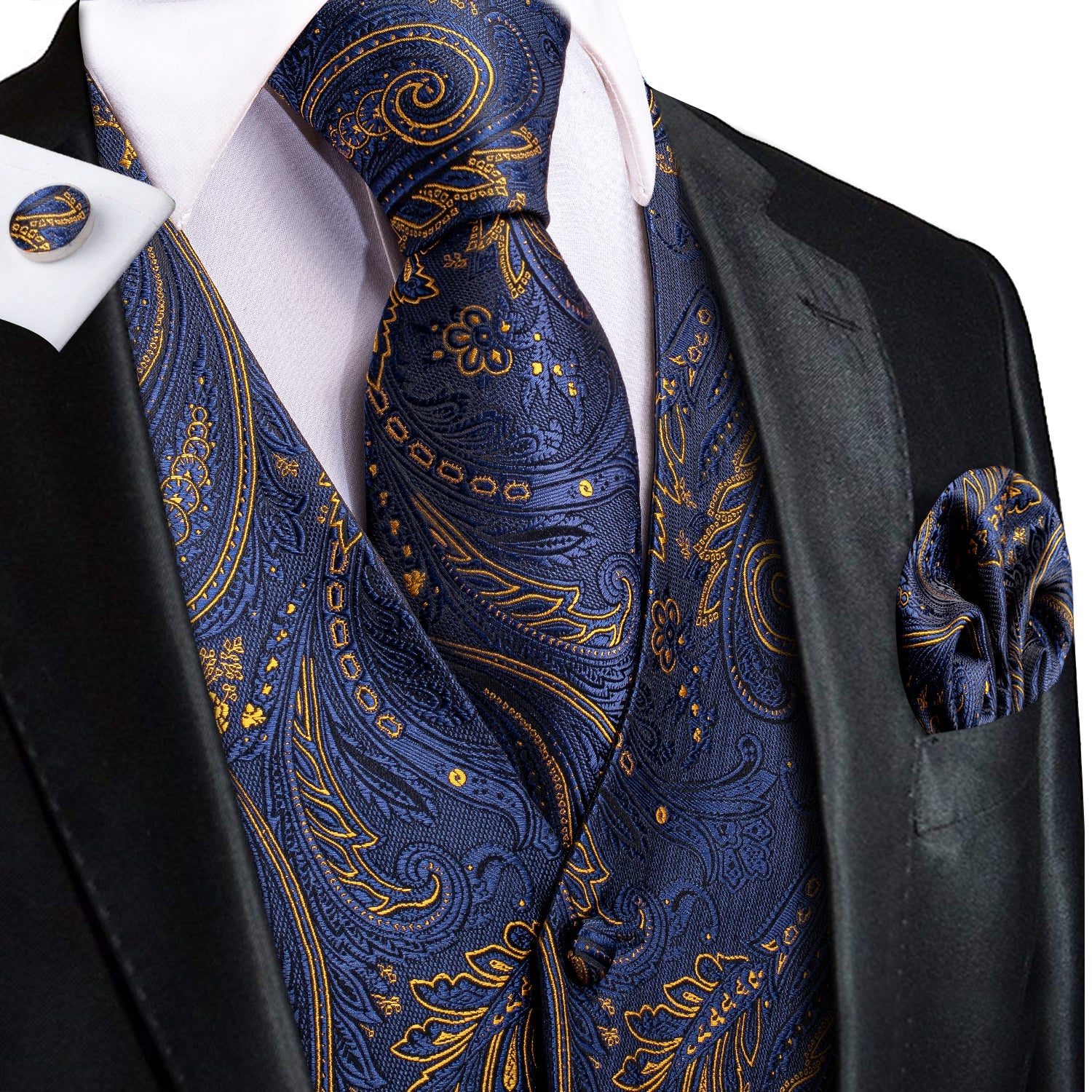 GentCrest Blue Paisley Vest Set - Image 1