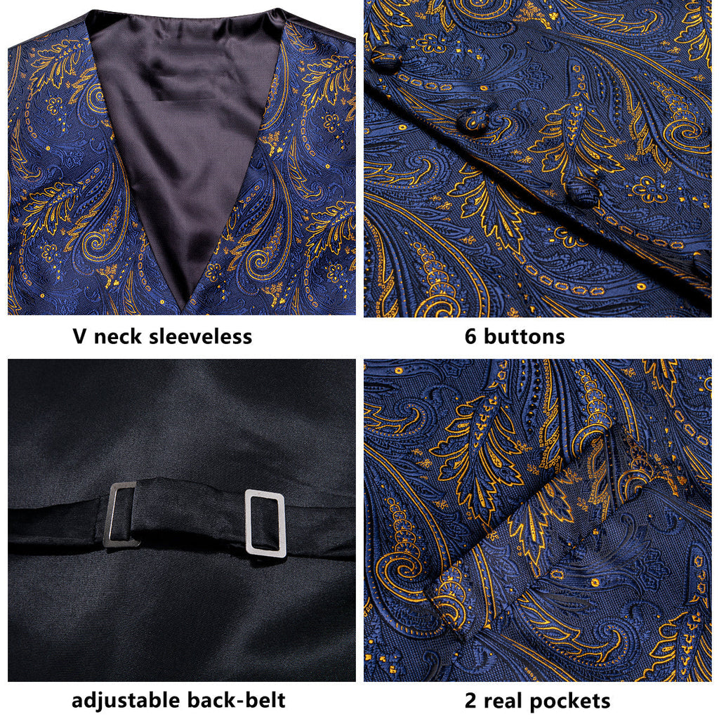GentCrest Blue Paisley Vest Set - Image 8