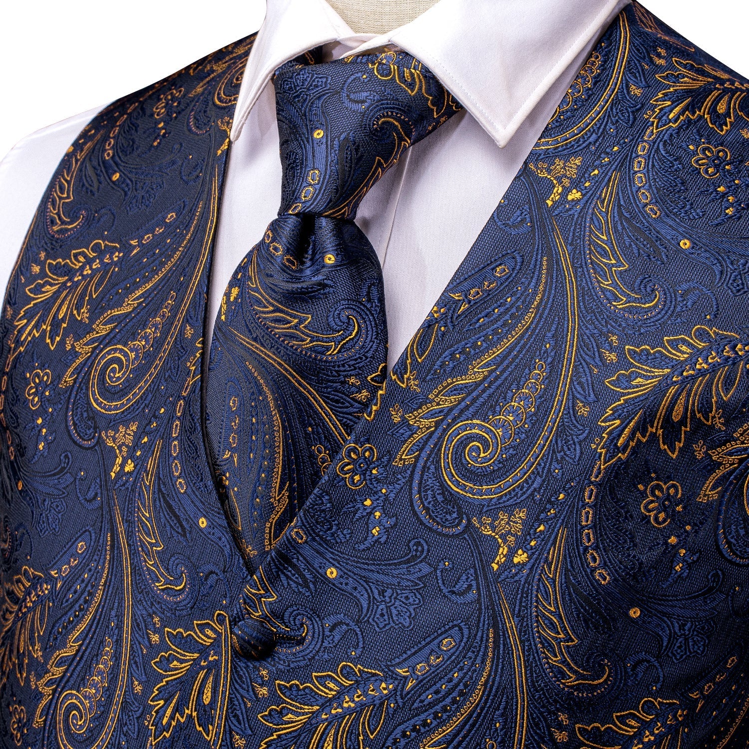 GentCrest Blue Paisley Vest Set - Image 7