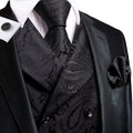 Black Paisley Jacquard Vest Set - GentCrest