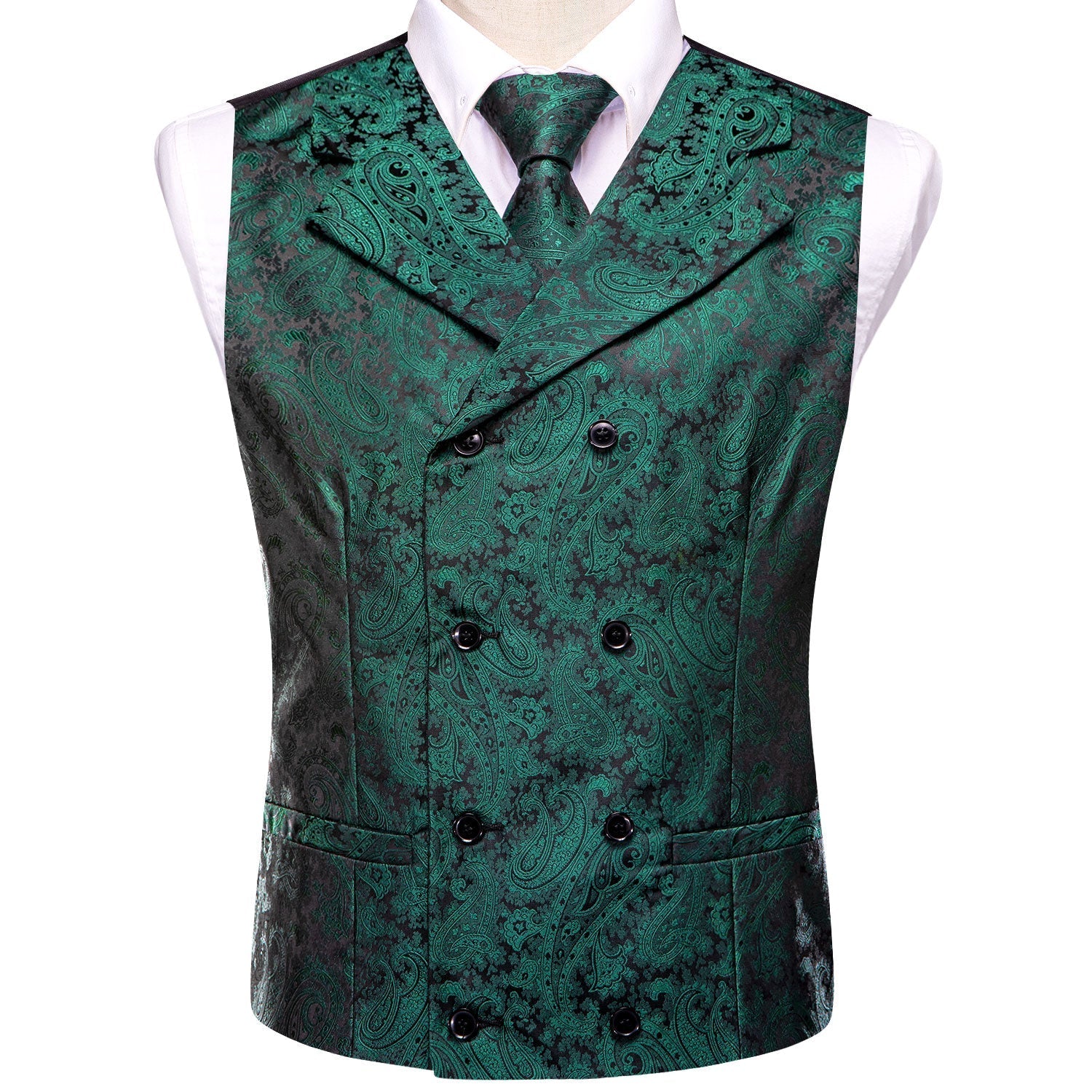 GentCrest Green Paisley Vest Set - Image 2