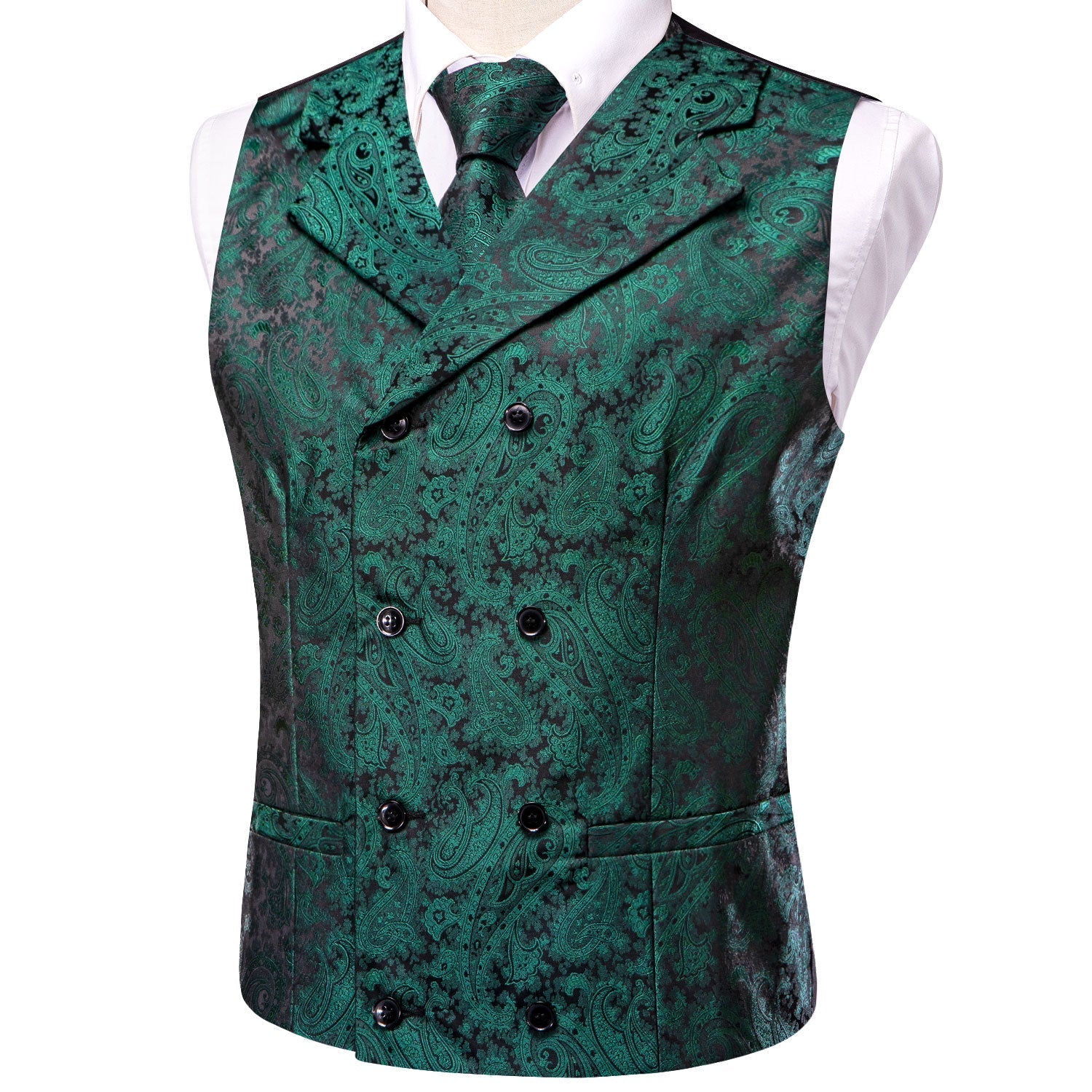GentCrest Green Paisley Vest Set - Image 3