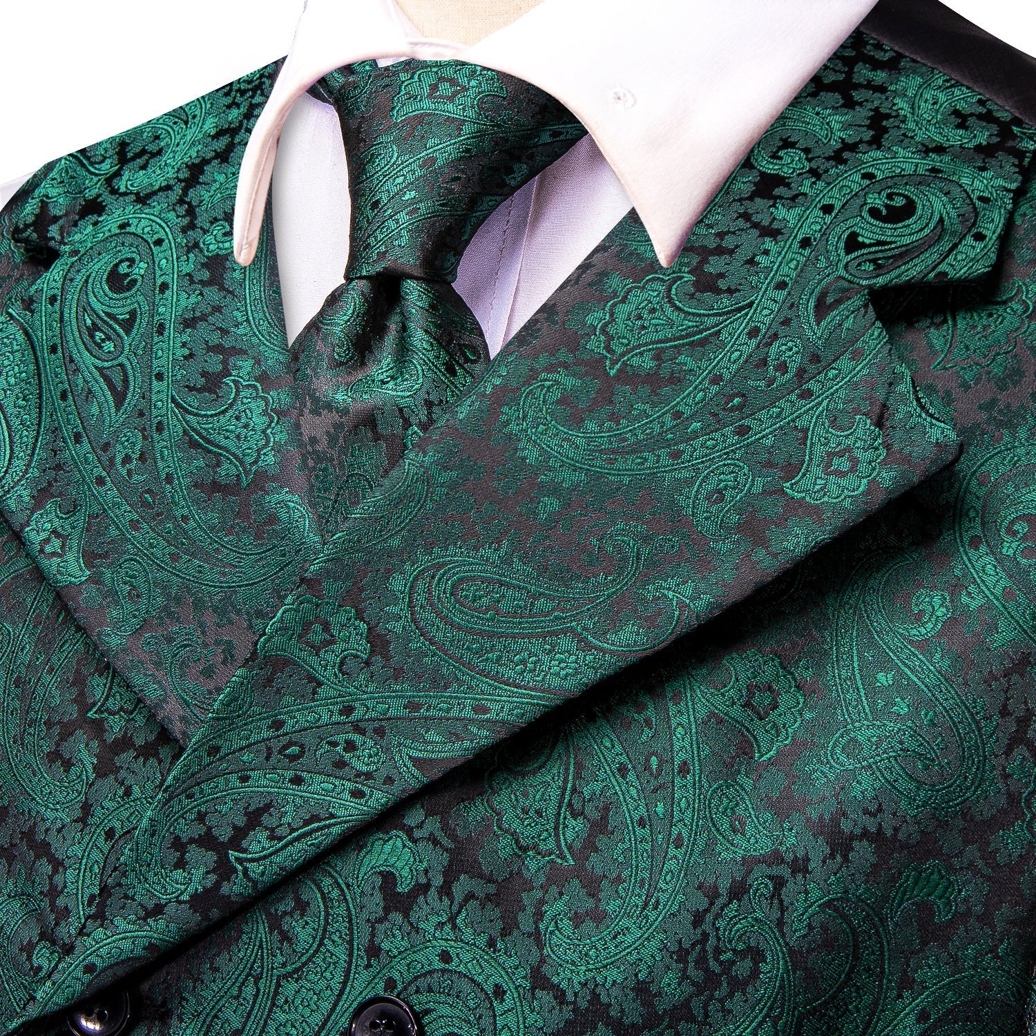 GentCrest Green Paisley Vest Set - Image 4