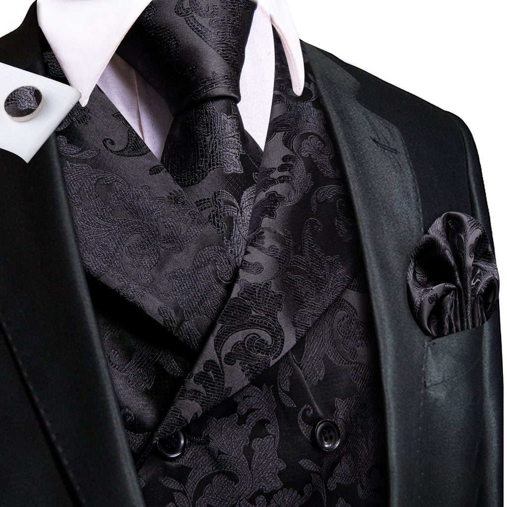 GentCrest Black Paisley Vest Set - Image 1