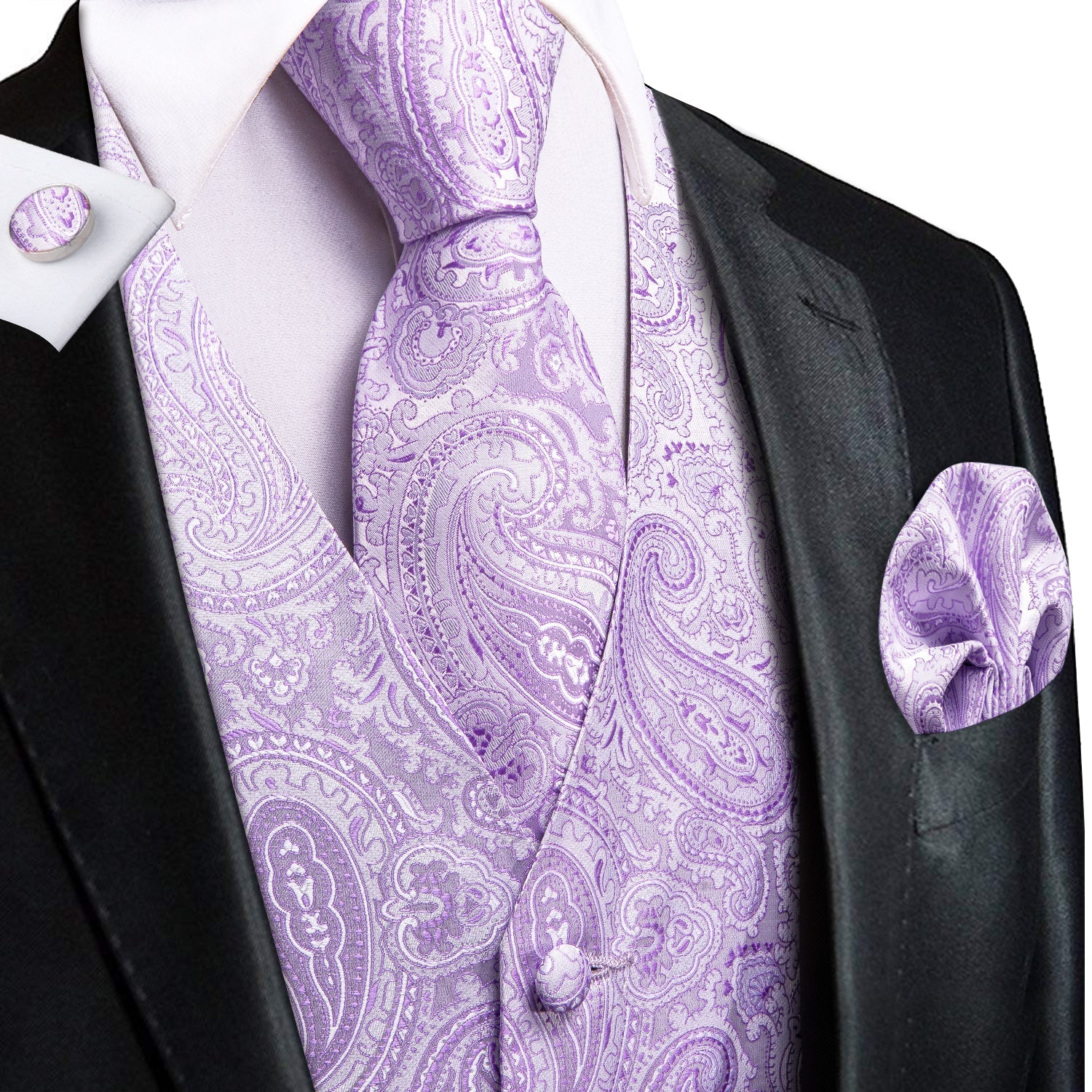 GentCrest Plum Paisley Vest Set - Image 1