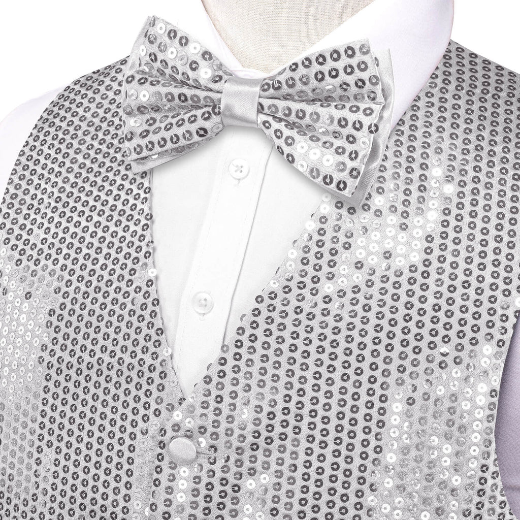 GentCrest Grey Sequin Vest Set - Image 3