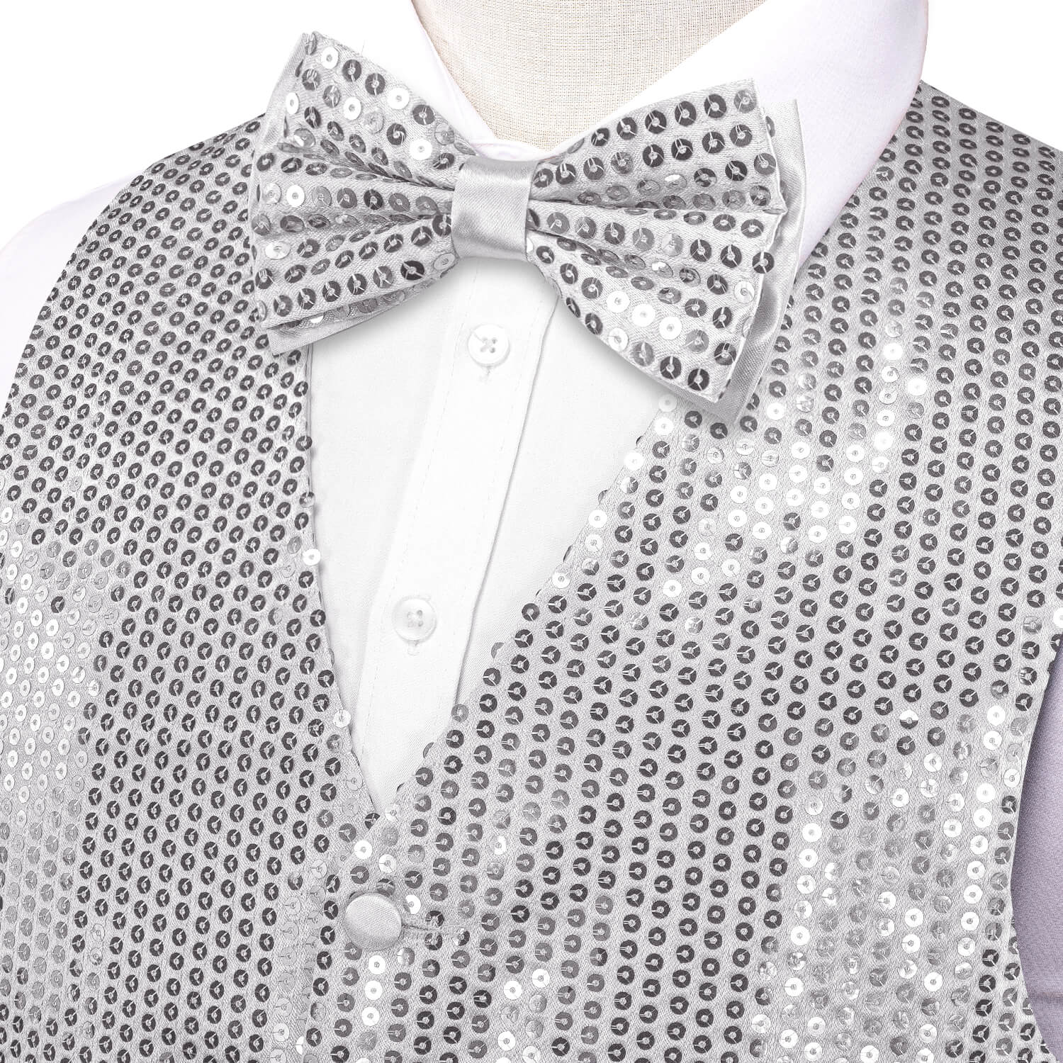 GentCrest Grey Sequin Vest Set - Image 3