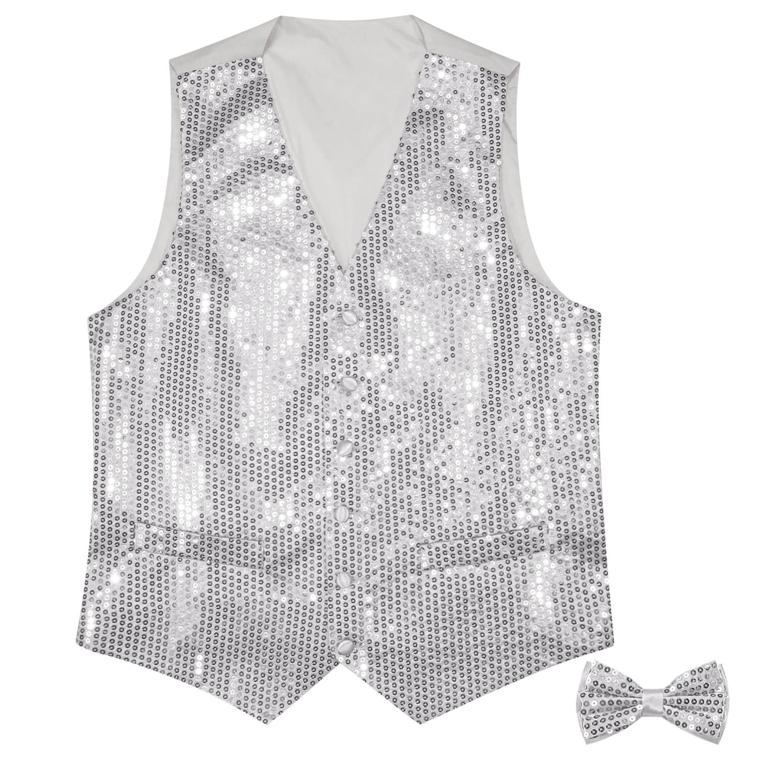 GentCrest Grey Sequin Vest Set - Image 4