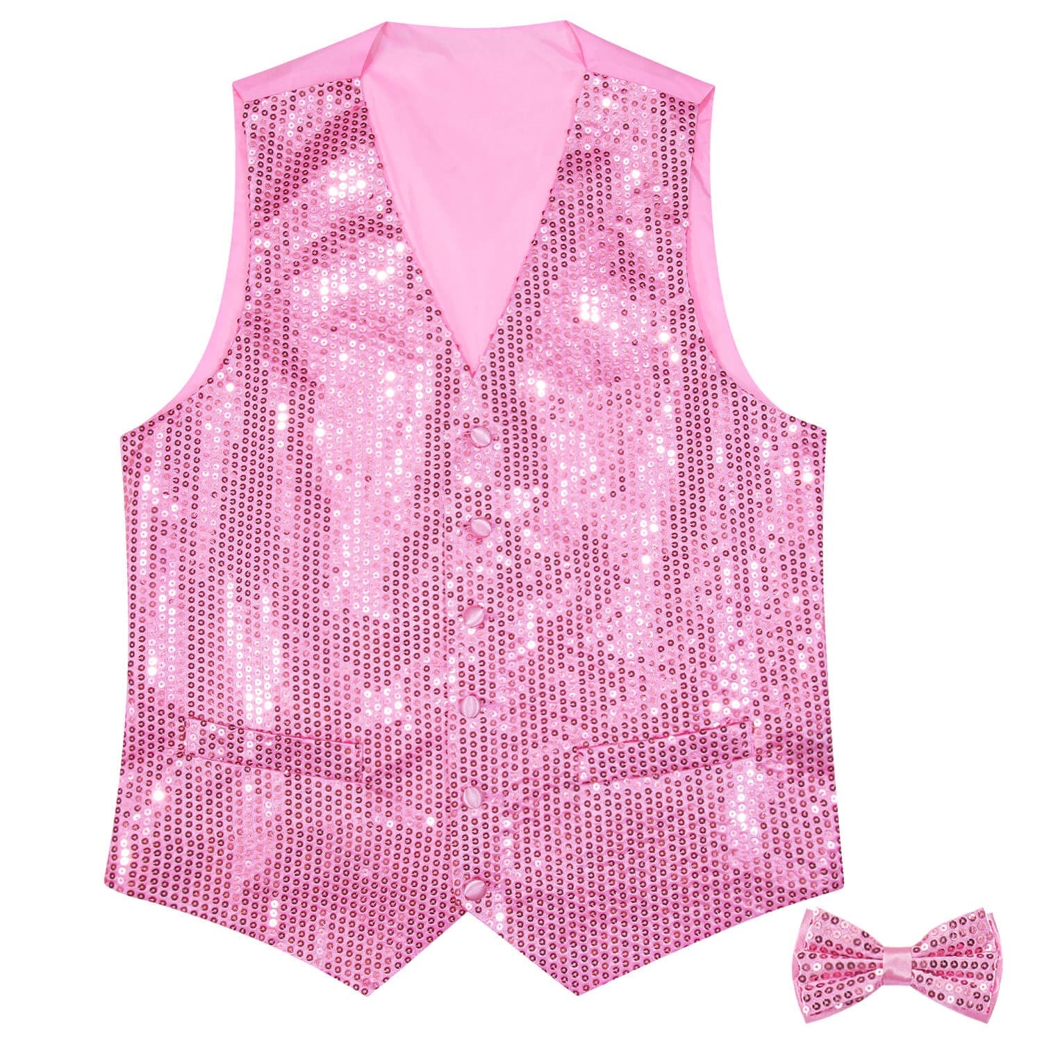 GentCrest Pink Sequin Vest Set - Image 4