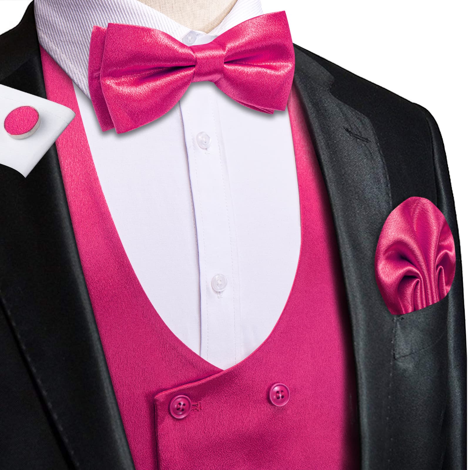 GentCrest Pink Solid Vest Set - Image 2