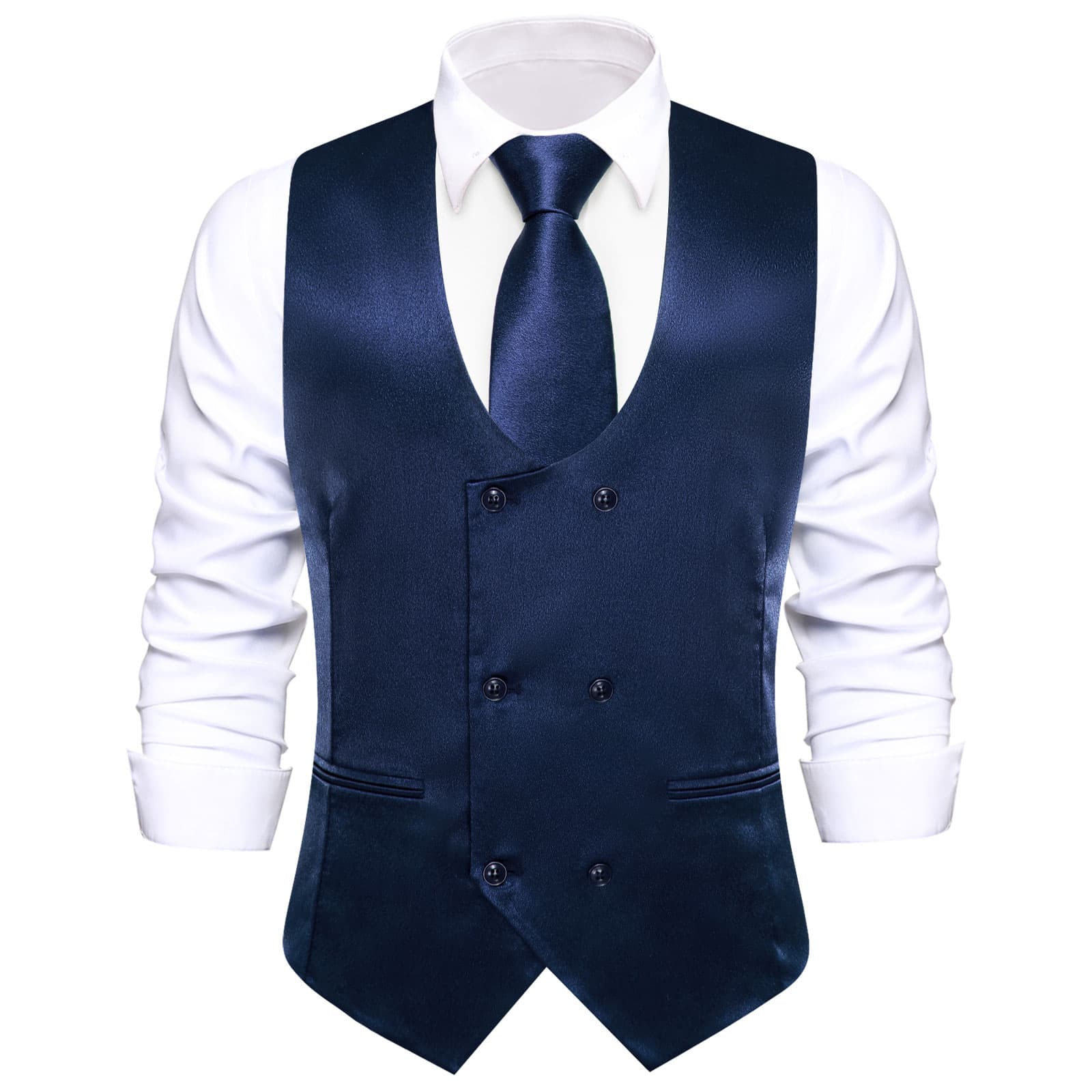 GentCrest Blue Solid Vest Set - Image 4