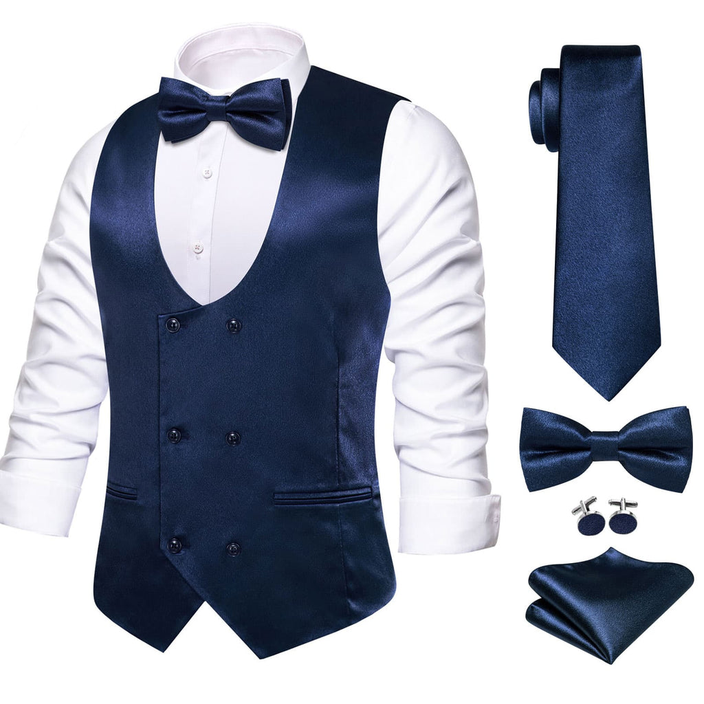 GentCrest Blue Solid Vest Set - Image 1