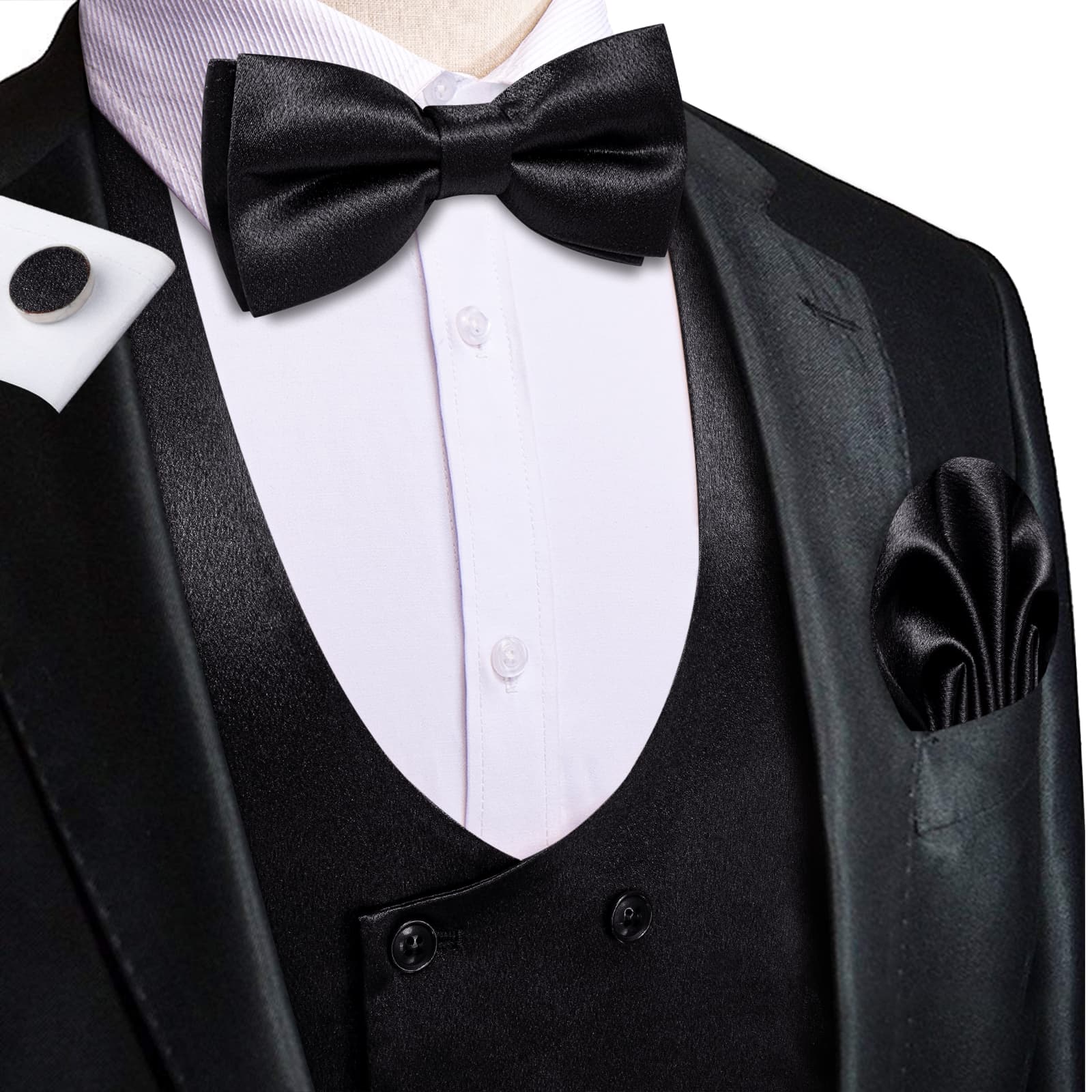 GentCrest Black Solid Vest Set - Image 2