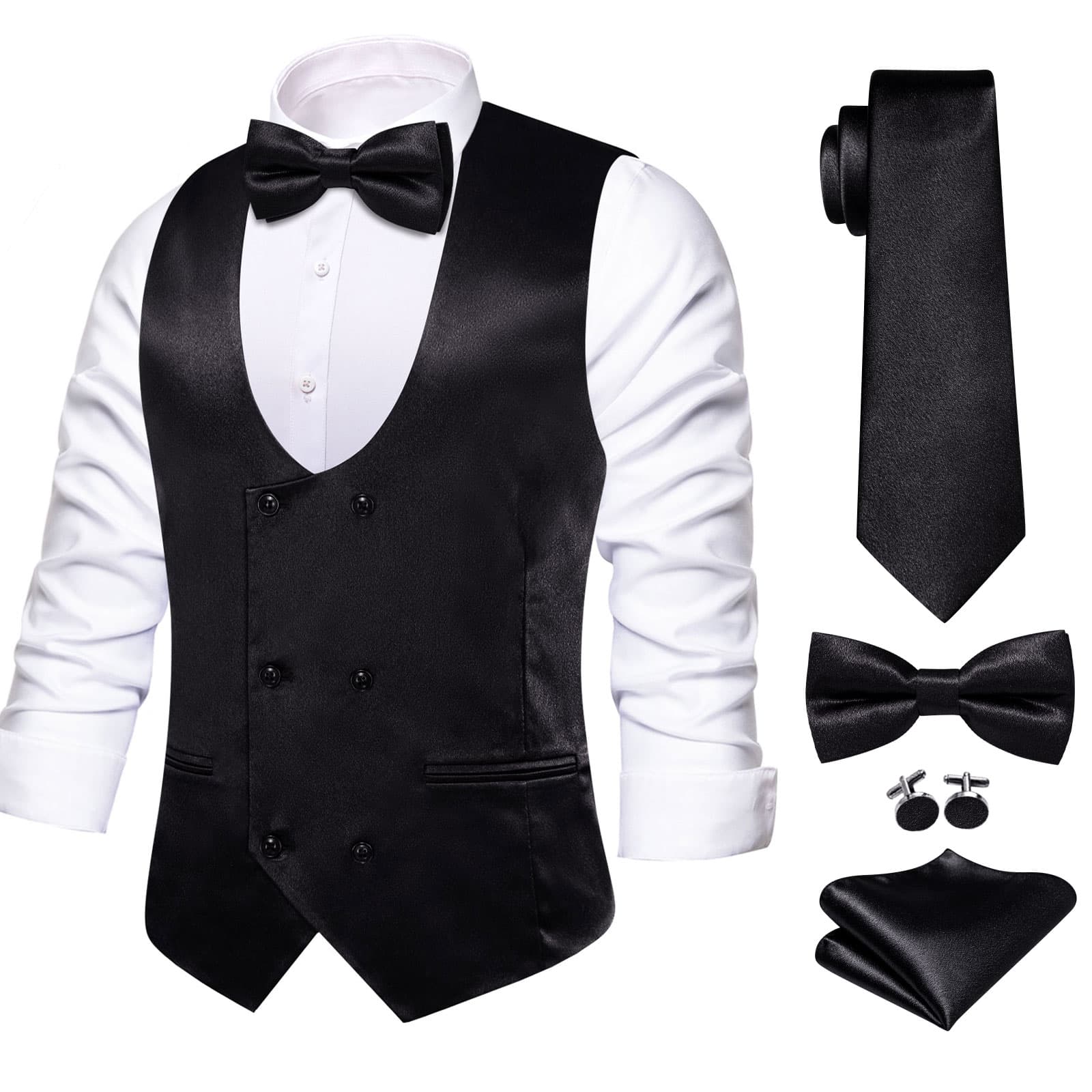 GentCrest Black Solid Vest Set - Image 1