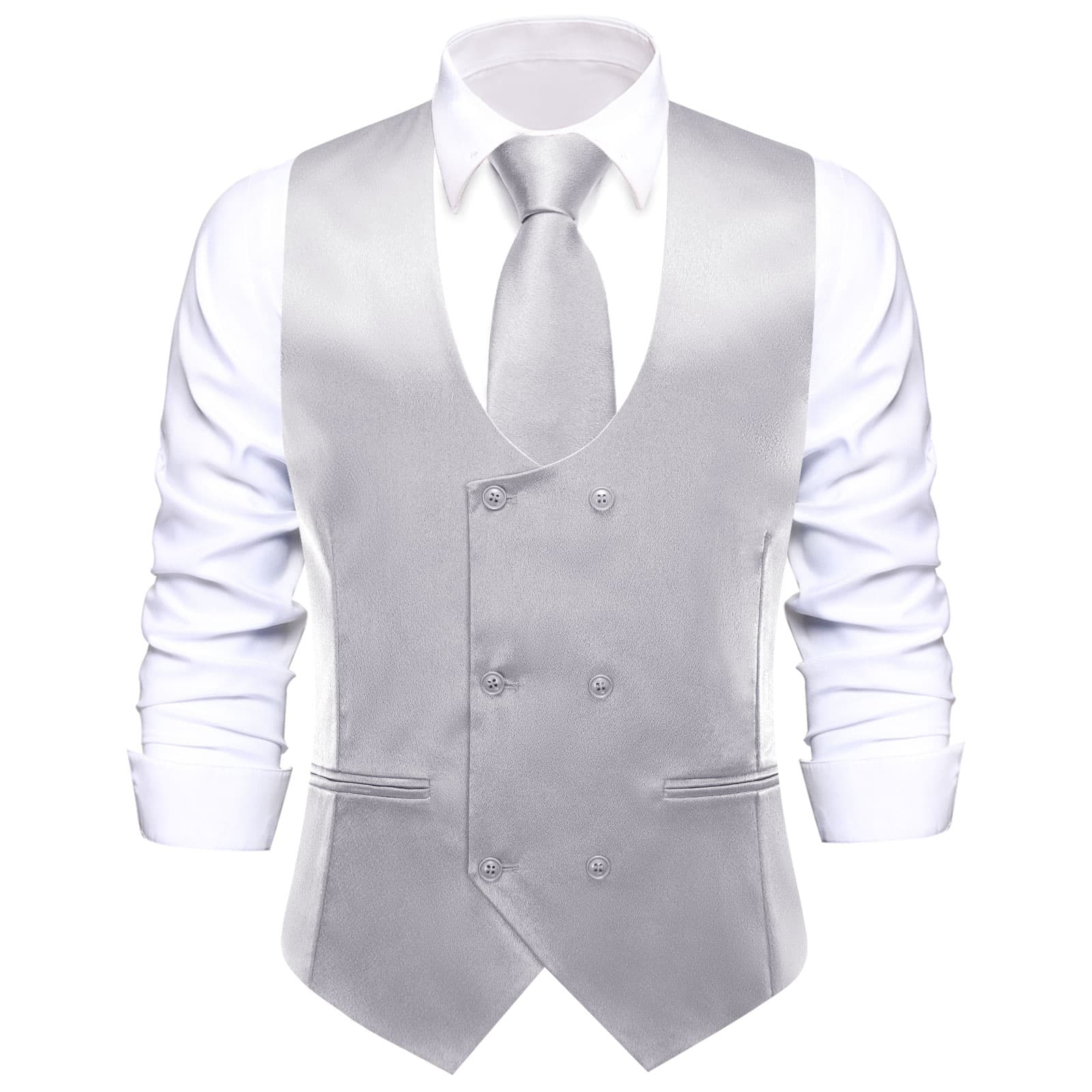 GentCrest Grey Solid Vest Set - Image 4