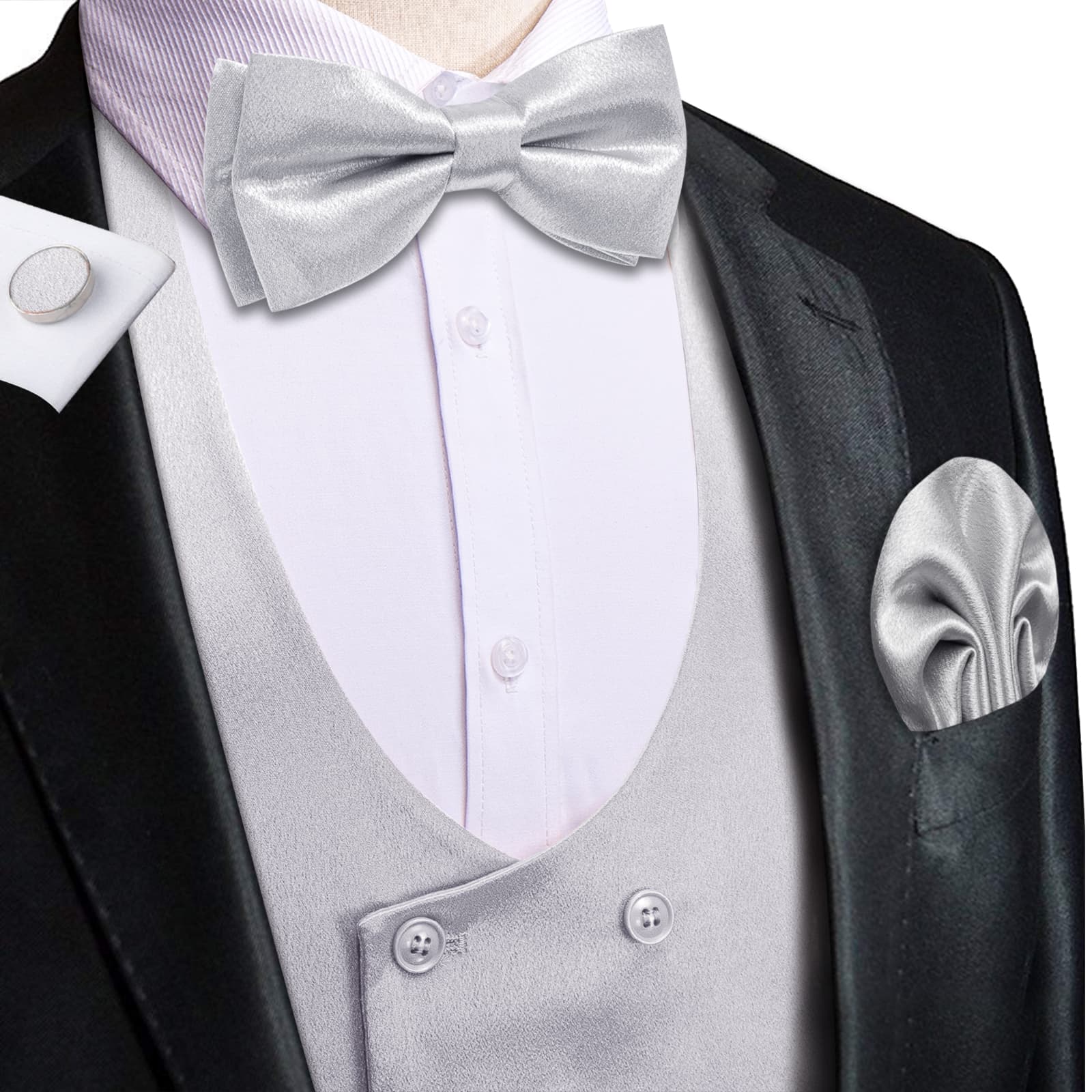 GentCrest Grey Solid Vest Set - Image 2