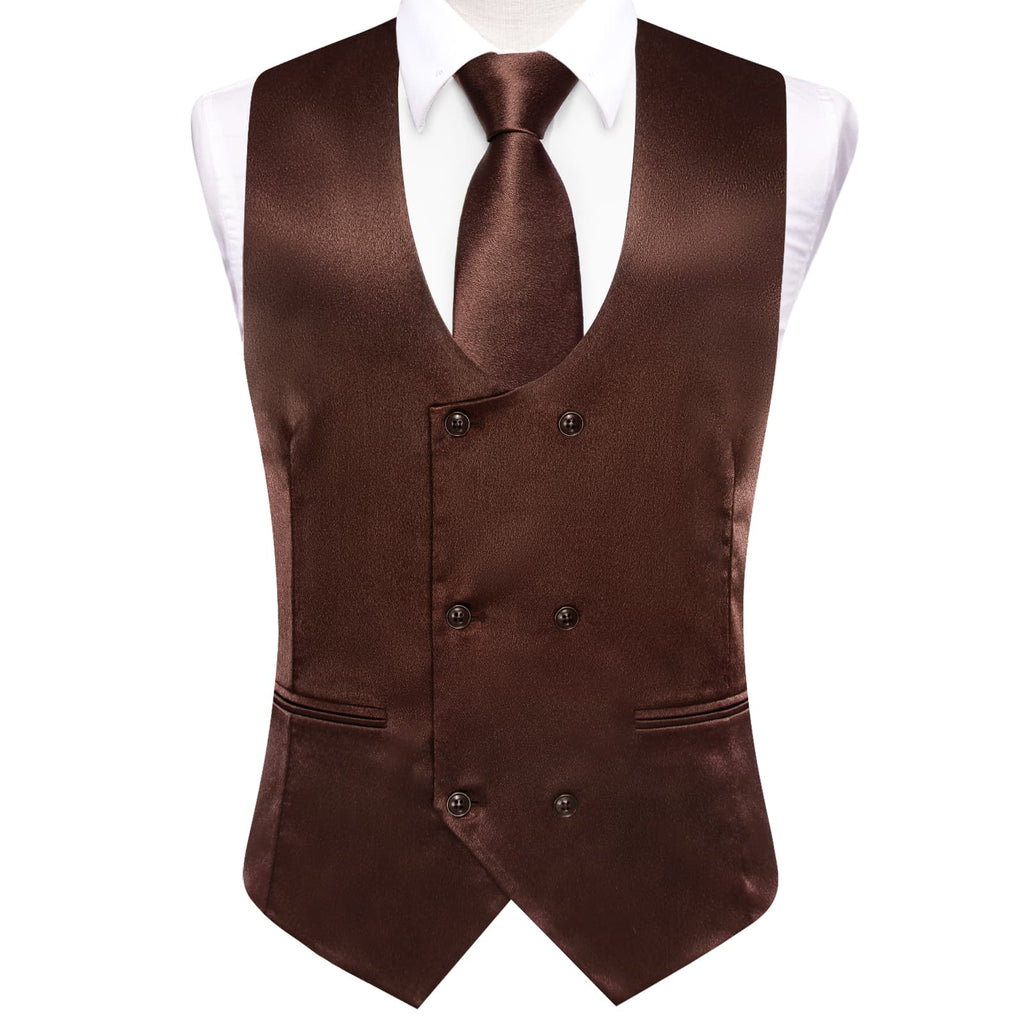 GentCrest Brown Solid Vest Set - Image 3