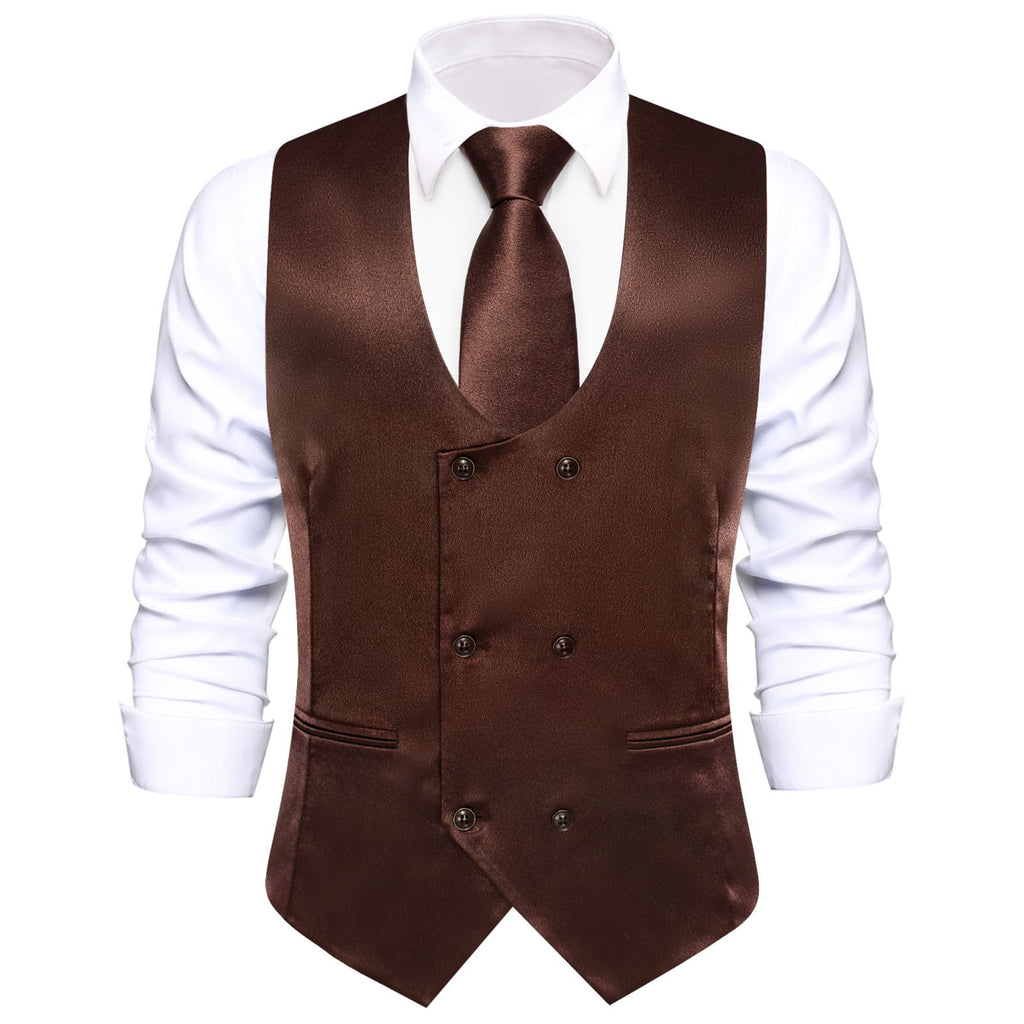 GentCrest Brown Solid Vest Set - Image 4