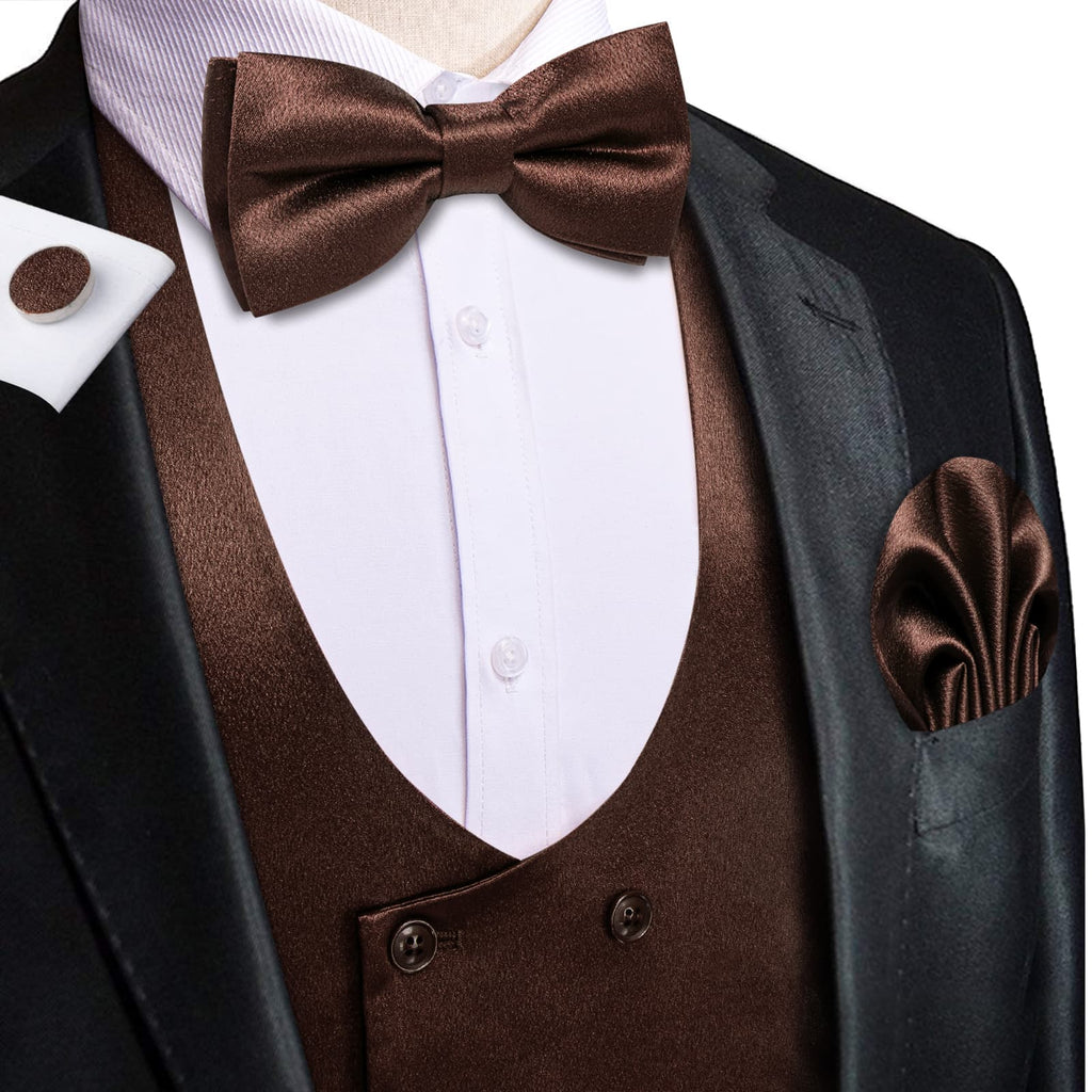 GentCrest Brown Solid Vest Set - Image 2