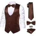 GentCrest Brown Solid Vest Set - Image 1