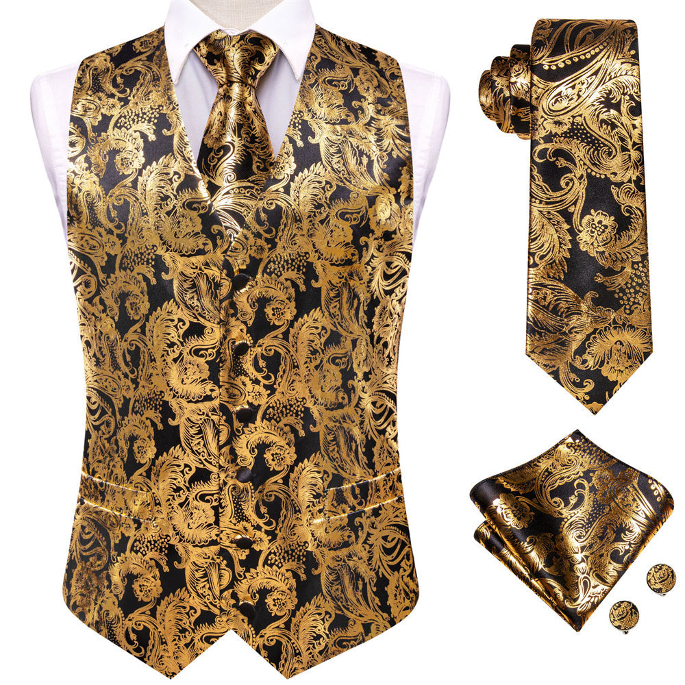 GentCrest Black Paisley Vest Set - Image 1