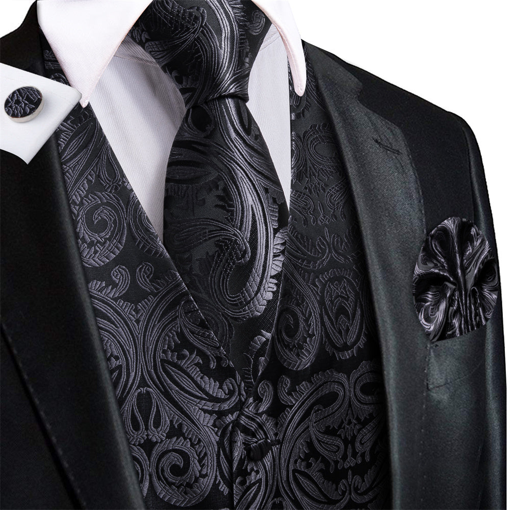 GentCrest Black Paisley Vest Set - Image 1