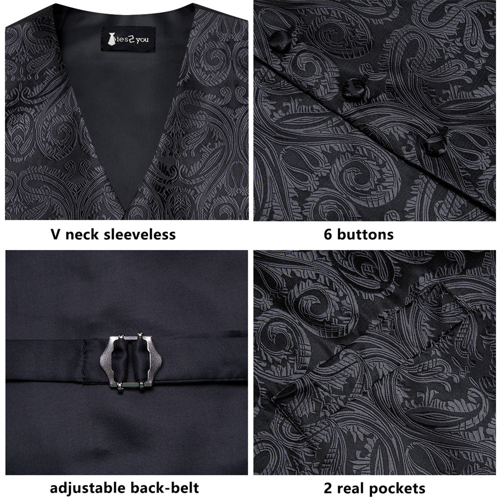 GentCrest Black Paisley Vest Set - Image 5