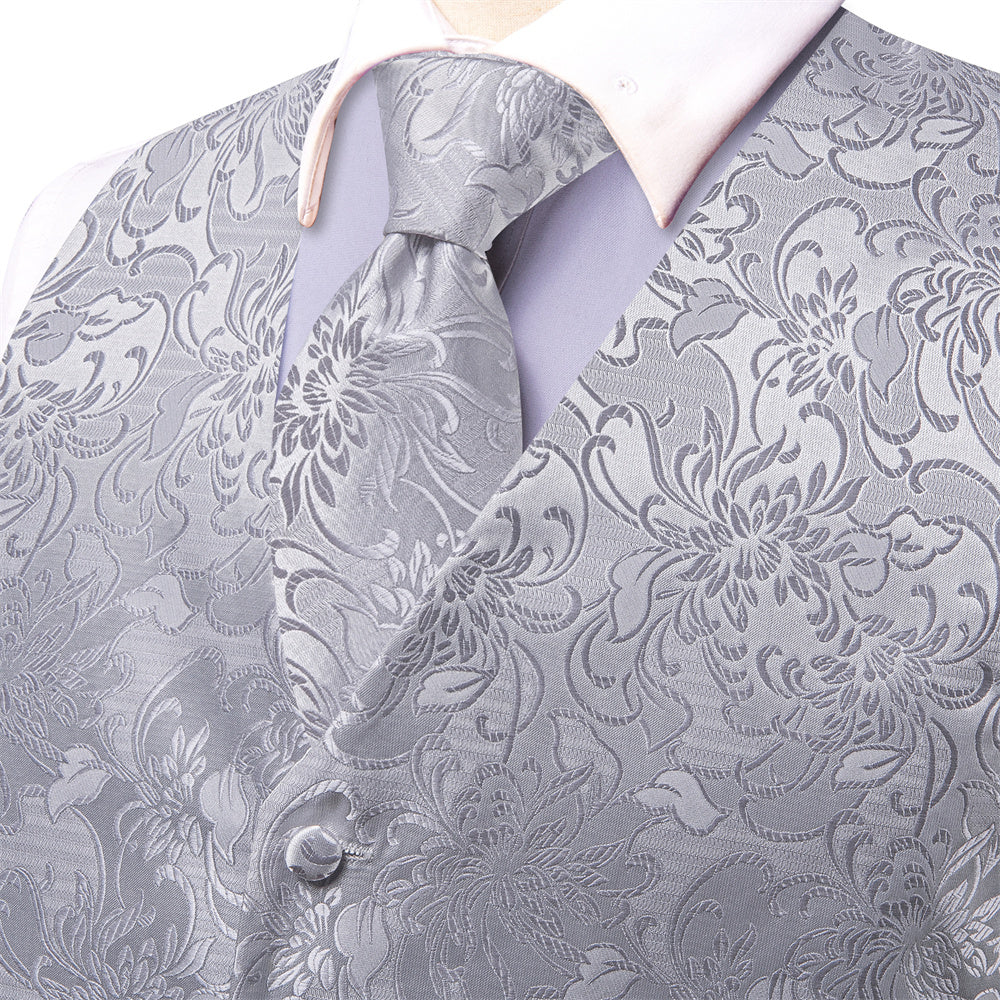 GentCrest Silver Floral Vest Set - Image 5