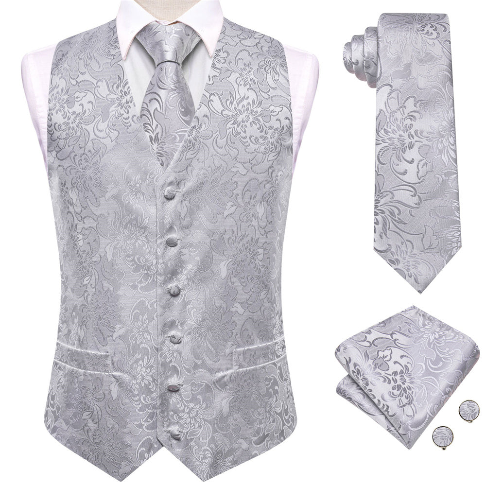 GentCrest Silver Floral Vest Set - Image 2