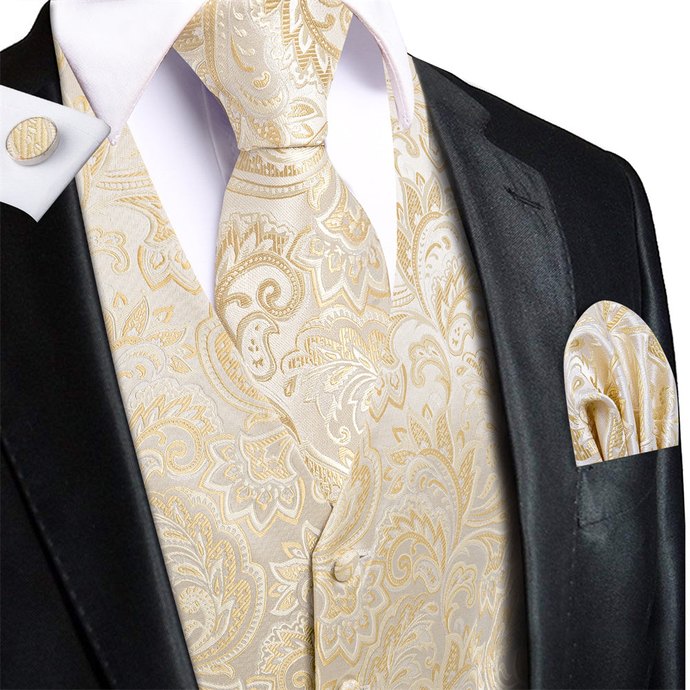 GentCrest Champagne Paisley Vest Set - Image 1