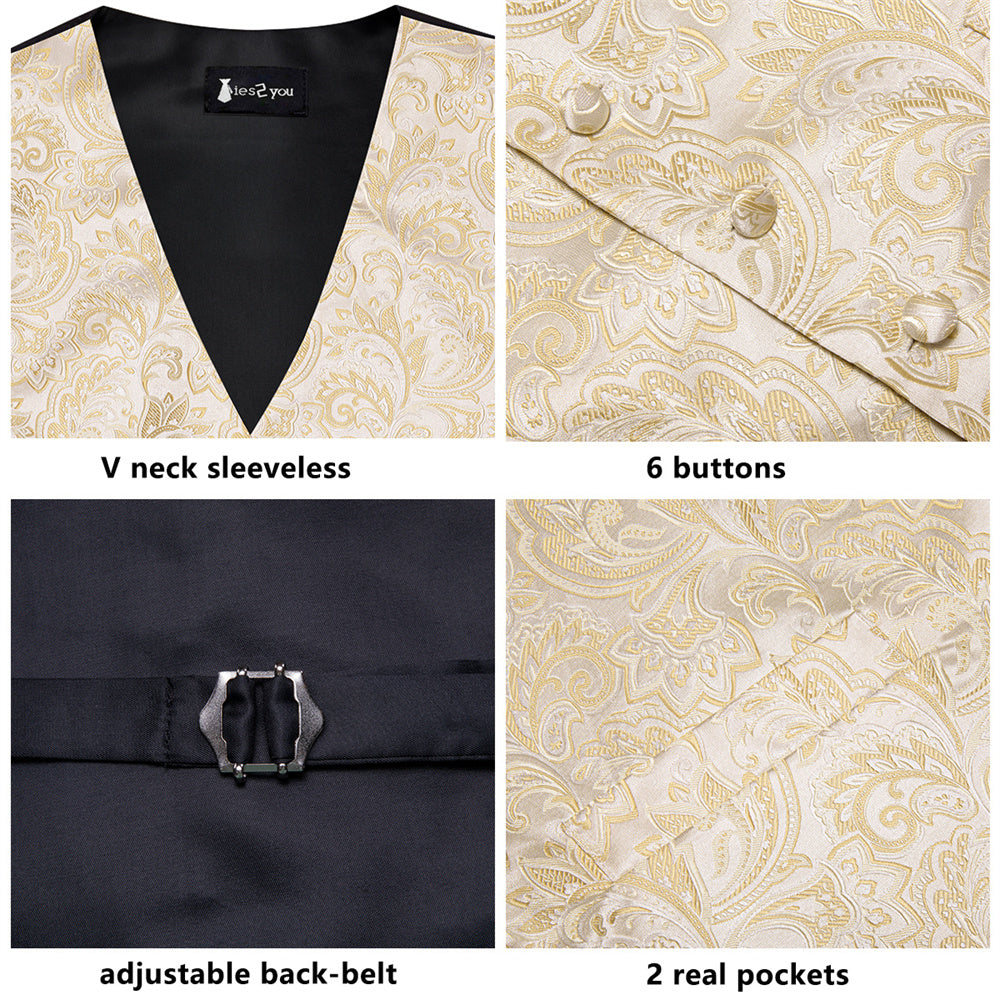 GentCrest Champagne Paisley Vest Set - Image 4