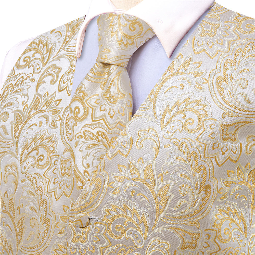 GentCrest Champagne Paisley Vest Set - Image 5