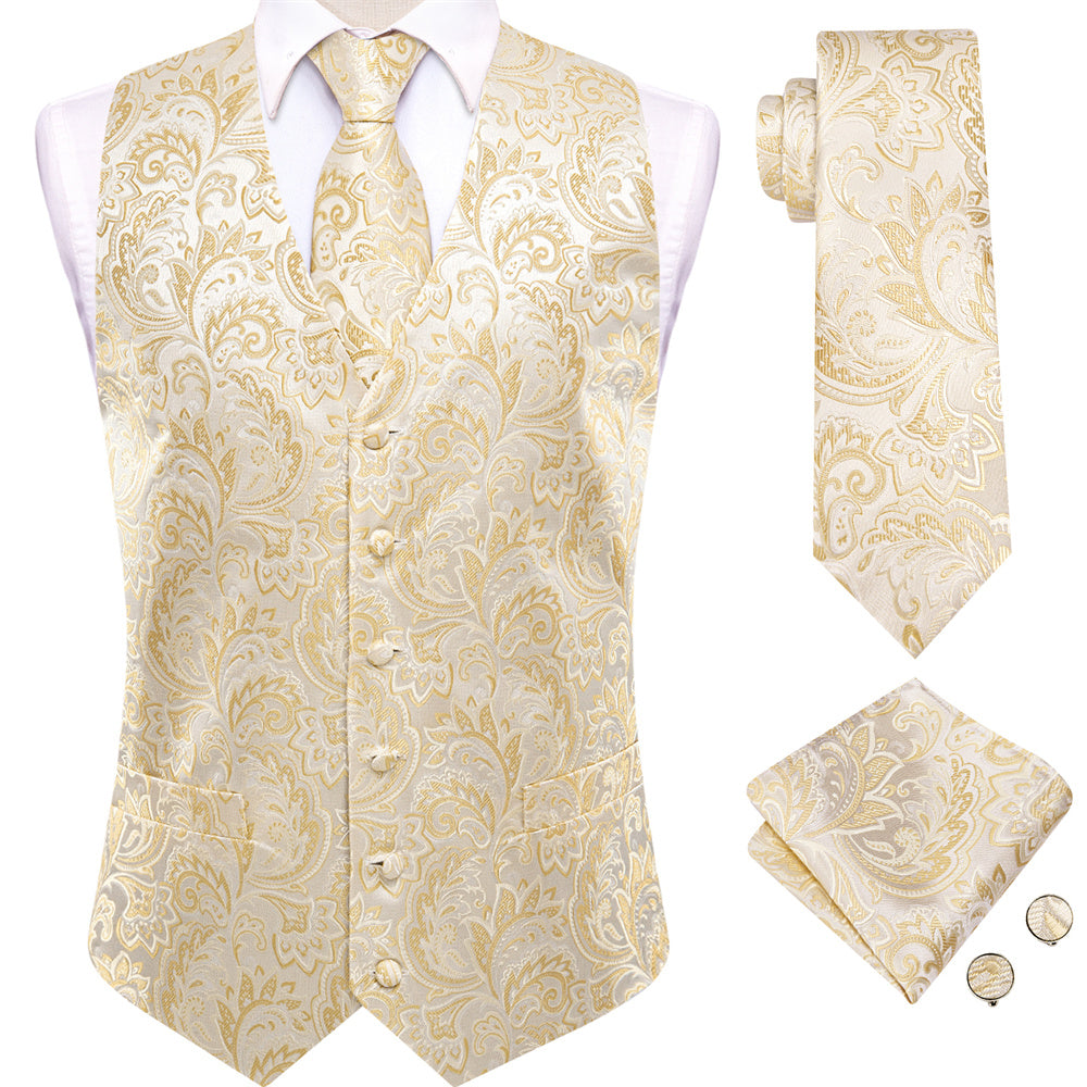 GentCrest Champagne Paisley Vest Set - Image 2