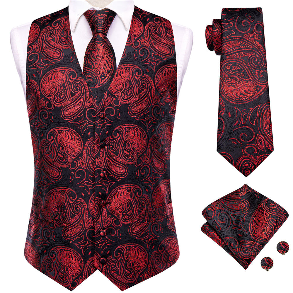 GentCrest Black Paisley Vest Set - Image 1