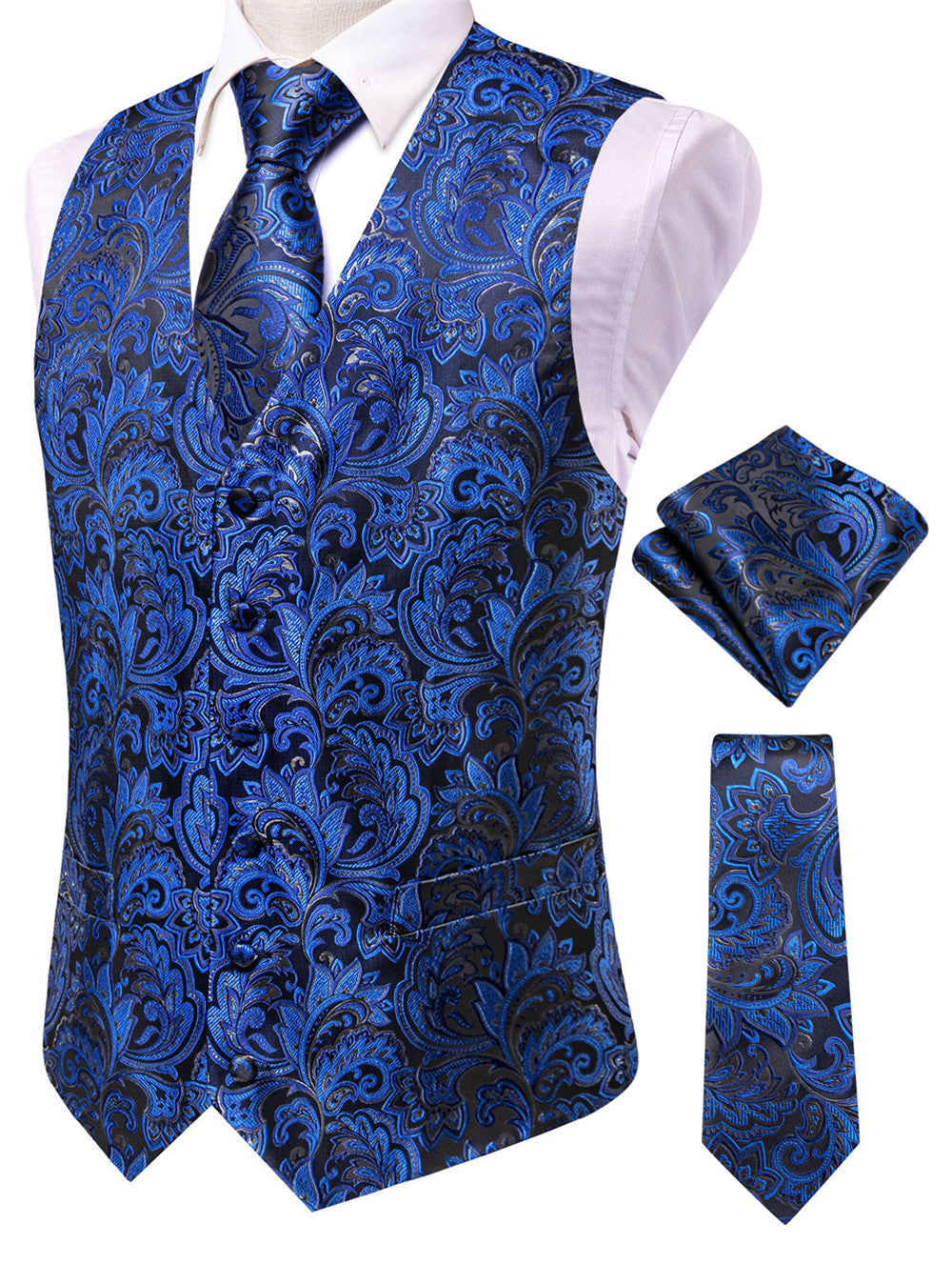 GentCrest Blue Paisley Vest Set - Image 2