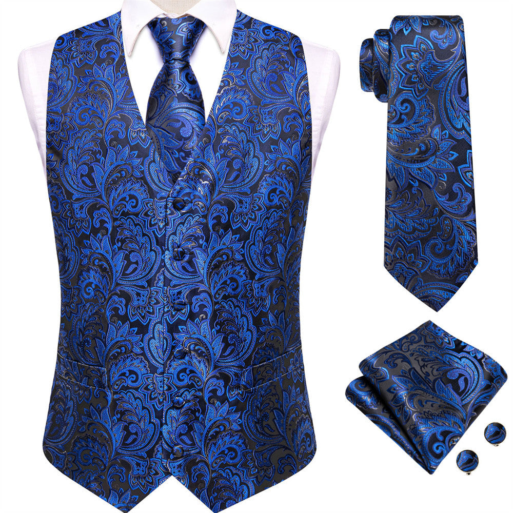 GentCrest Blue Paisley Vest Set - Image 1