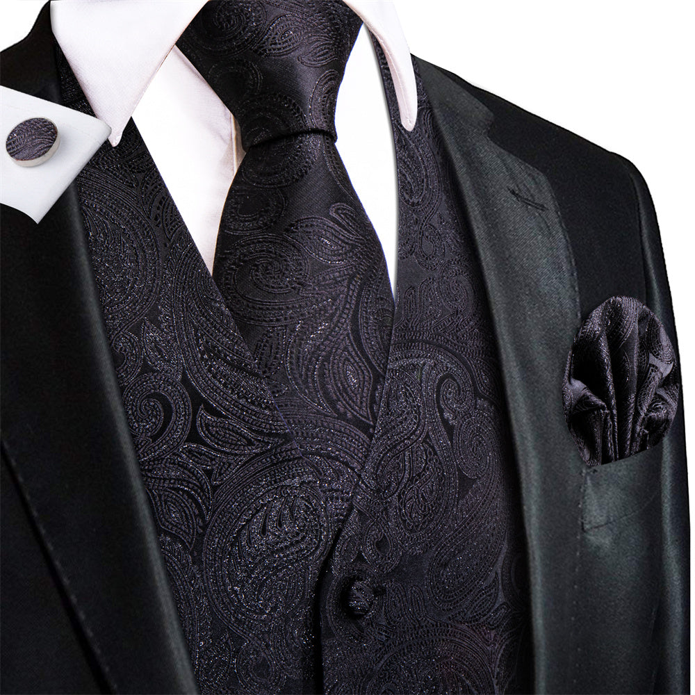 GentCrest Black Paisley Vest Set - Image 1