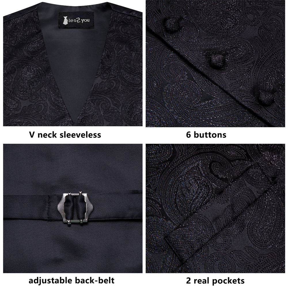 GentCrest Black Paisley Vest Set - Image 4