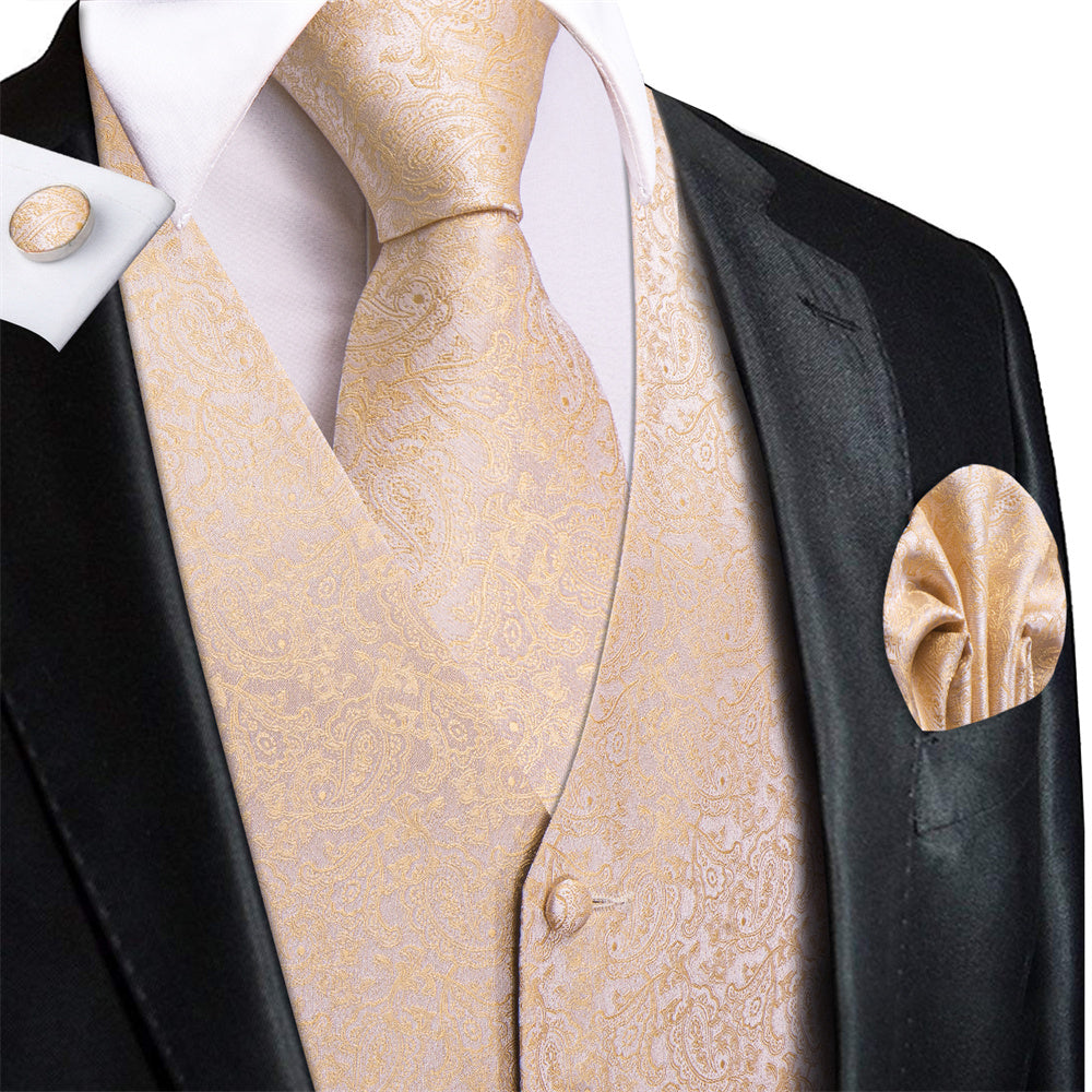 GentCrest Champagne Paisley Vest Set - Image 4