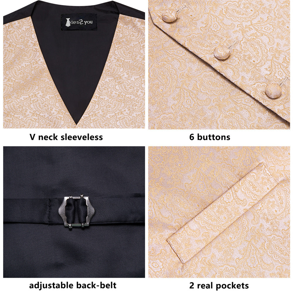 GentCrest Champagne Paisley Vest Set - Image 2