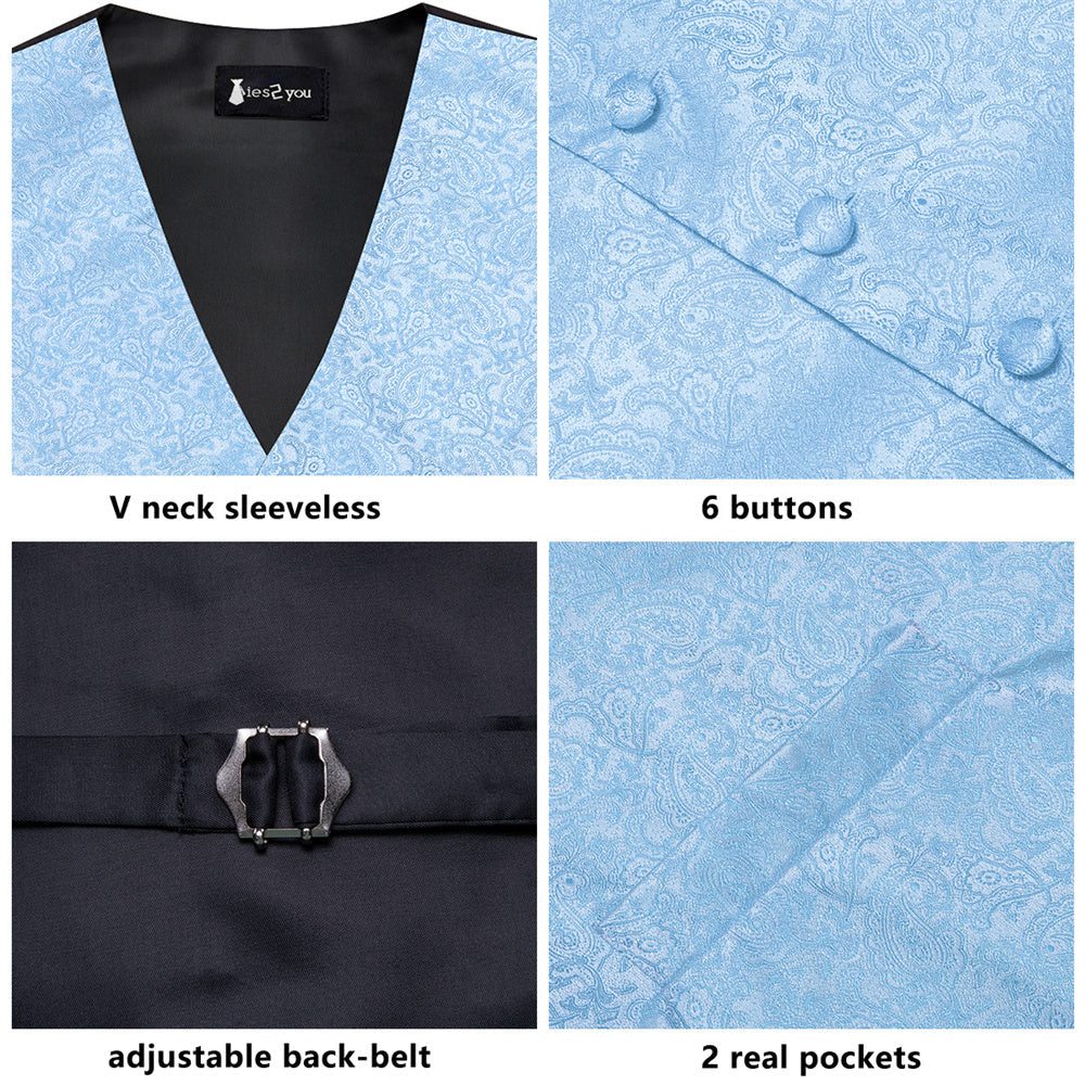 GentCrest Blue Paisley Vest Set - Image 3