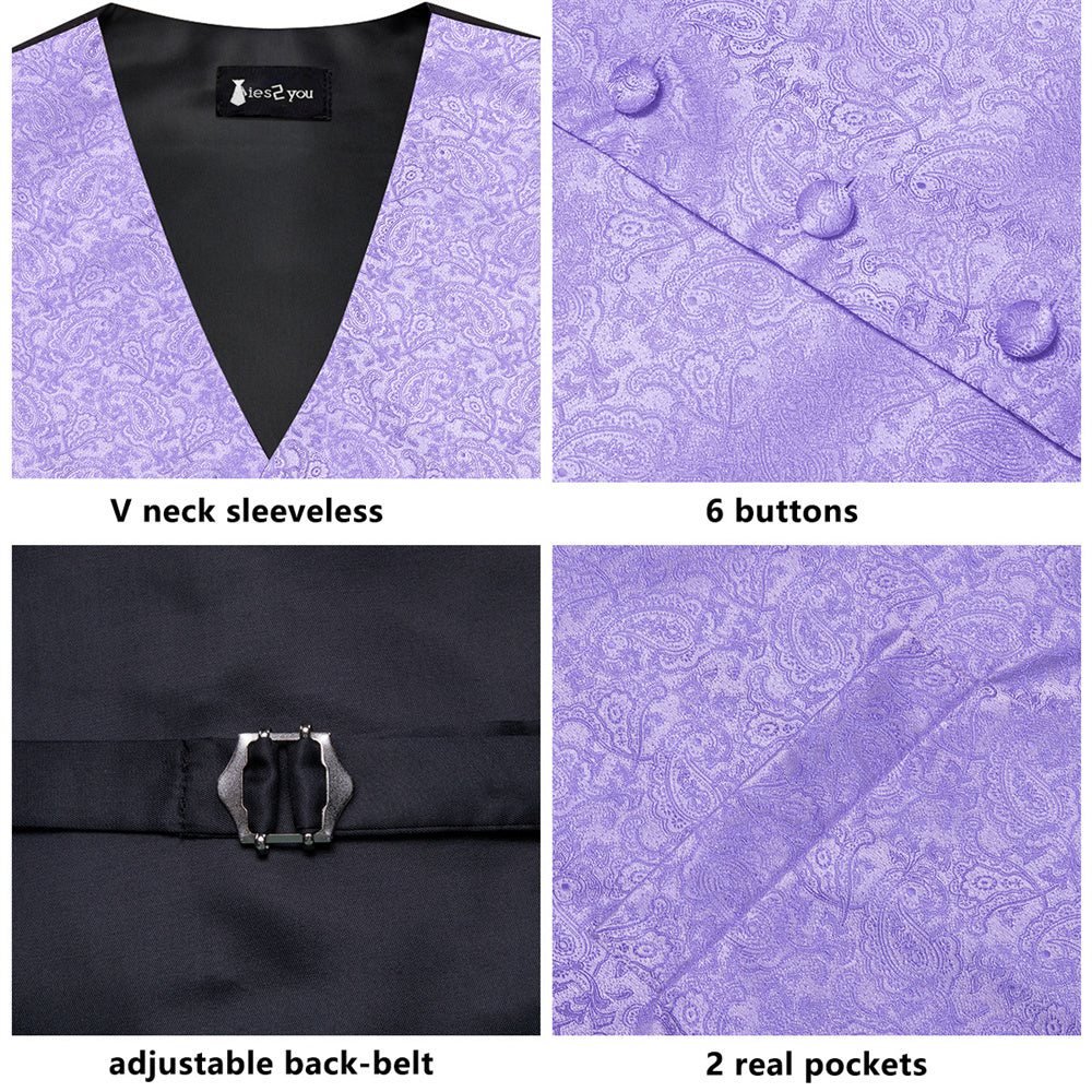 GentCrest Purple Paisley Vest Set - Image 3