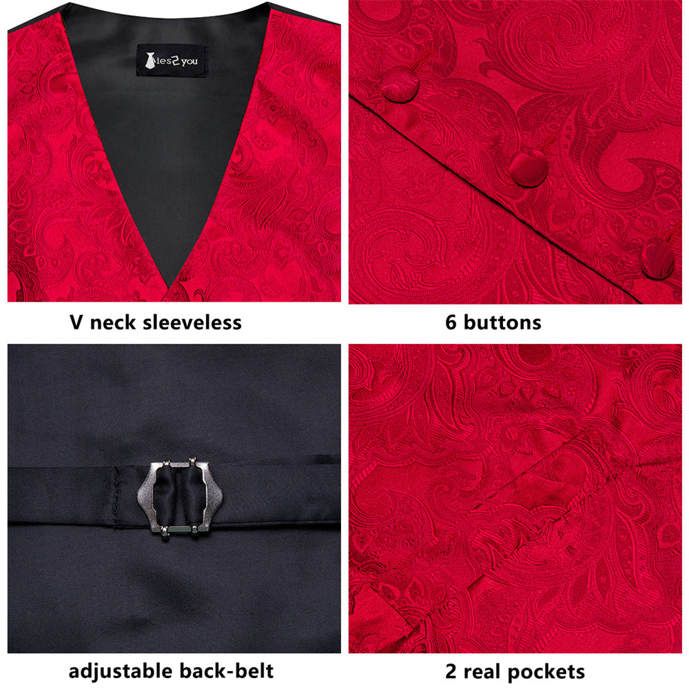 GentCrest Red Paisley Vest Set - Image 4